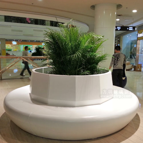 帶座椅玻璃鋼室內(nèi)花盆