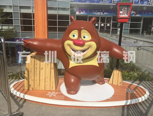 玻璃鋼卡通熊城市雕塑 玻璃鋼卡通熊城市雕塑