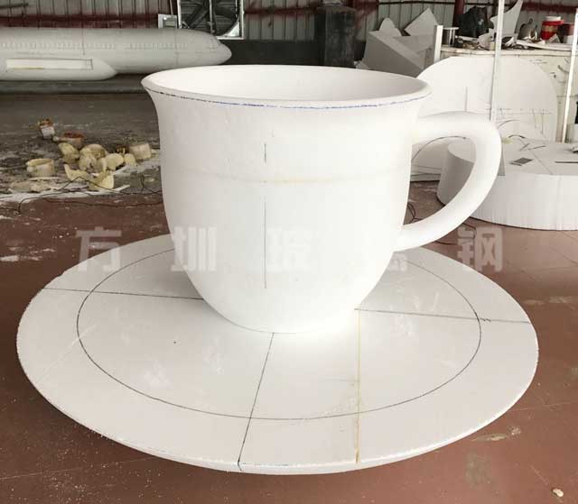 玻璃鋼咖啡杯造型花盆 玻璃鋼咖啡杯造型花盆