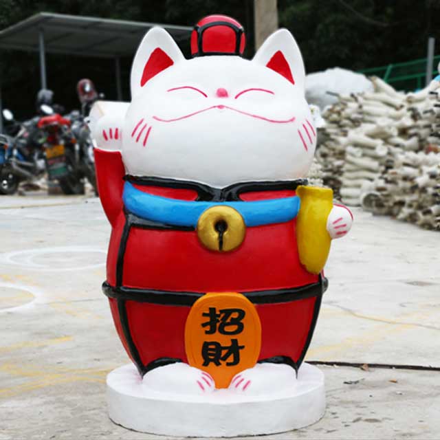 玻璃鋼招財(cái)貓雕塑