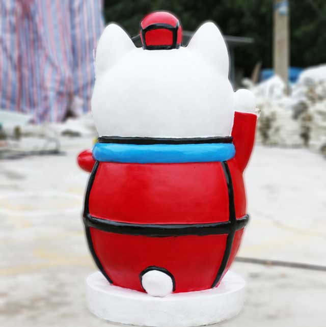 玻璃鋼招財(cái)貓雕塑