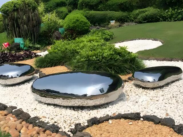 不銹鋼鵝卵石雕塑設計