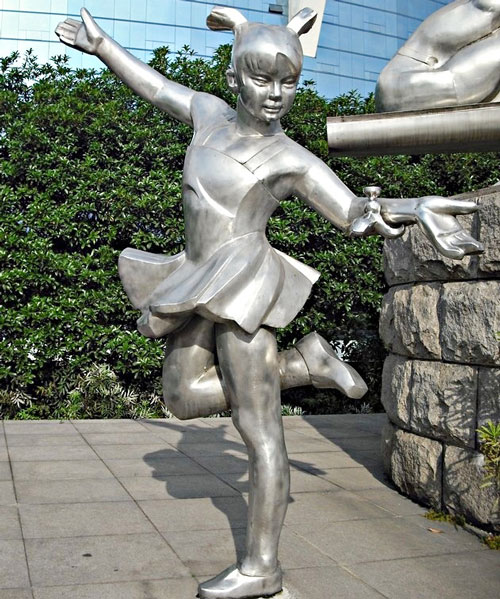 不銹鋼小女孩雕塑